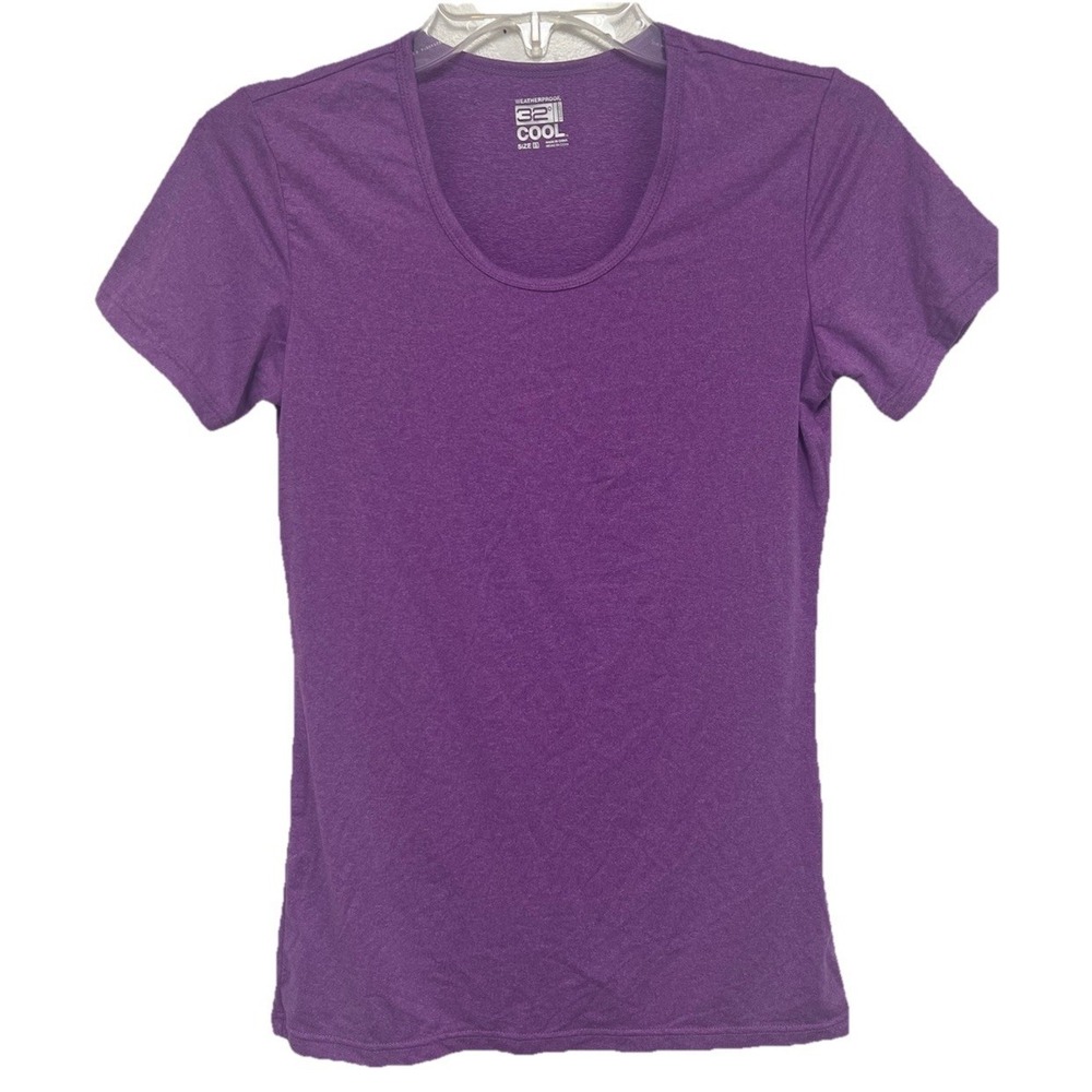 32 Degrees Cool Weatherproof Women Lightweight T Shirt Scoop Neck Size S Violet